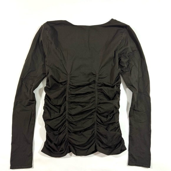 Last Tango Ruched Long Sleeve 3 Panel Top Chocolate Brown - Picture 3 of 7